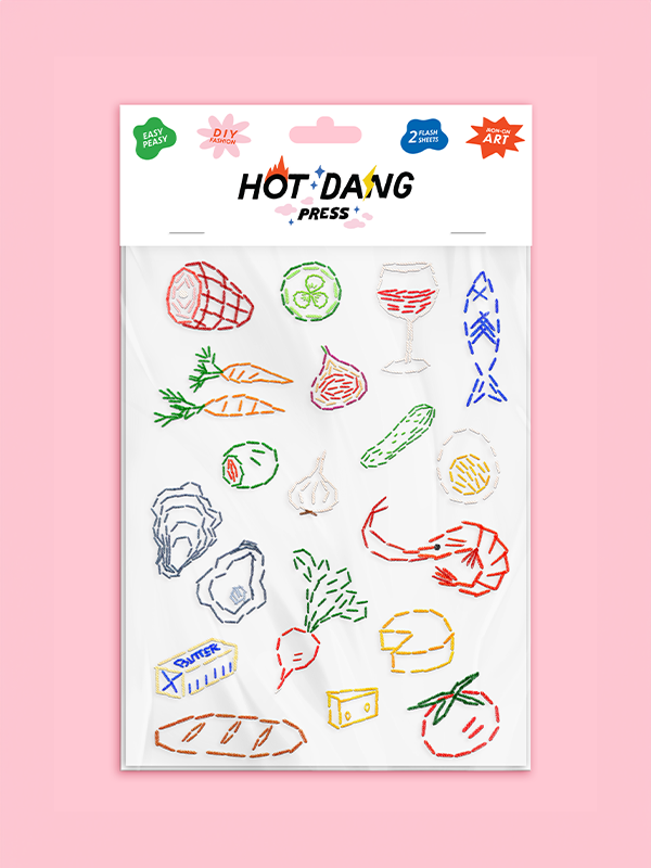 Iron-On Sheet Set: Food Embroidery