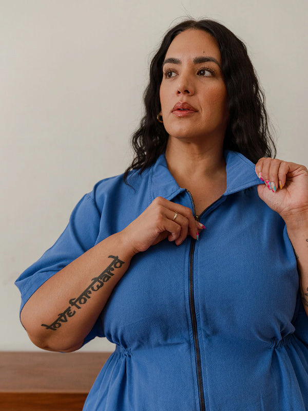 Noble Adult Utility Dress: French Blue Edge of Urge Noble Adult Utility Dress: French Blue Edge of Urge