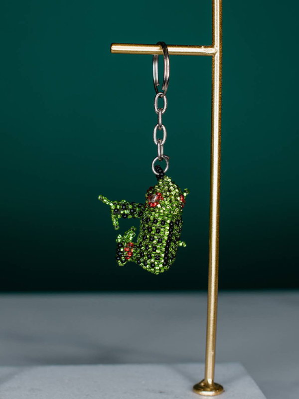 Frog Beaded Keychain