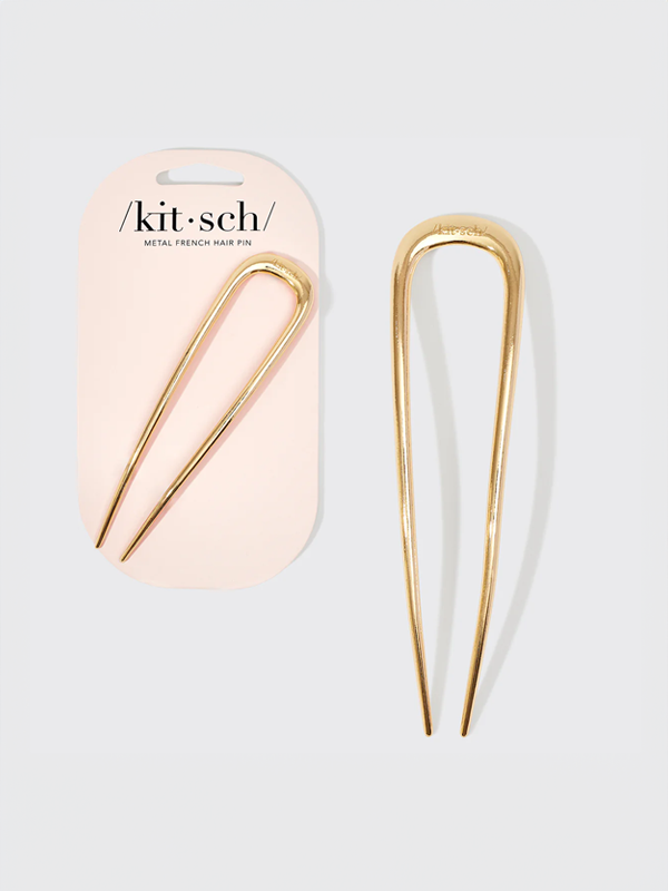 Metal French Hair Pin: Gold