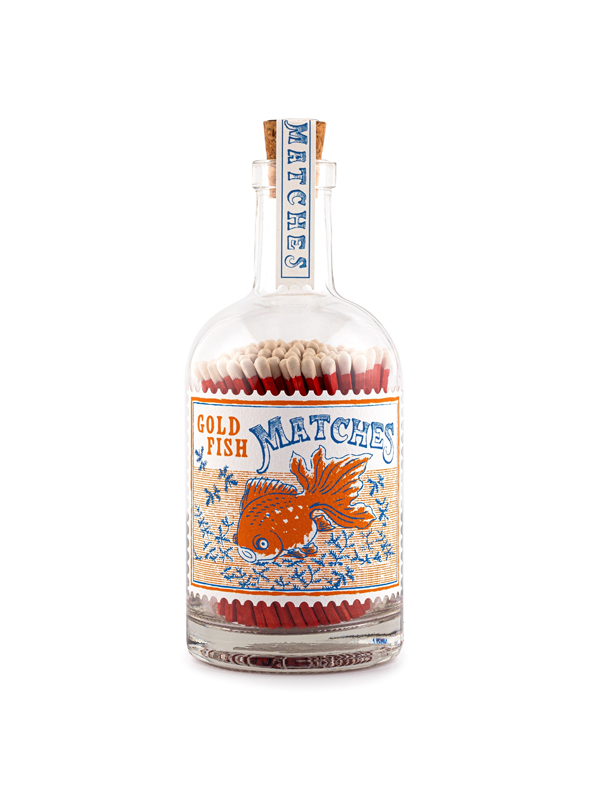 Glass Bottle Safety Matches: Goldfish