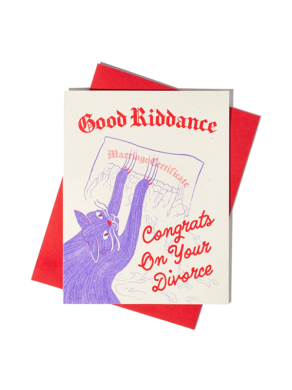 Good Riddance Divorce Cat Card