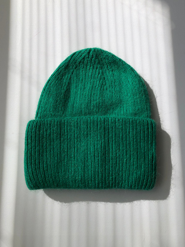 Royal Angora Beanie: Emerald Green