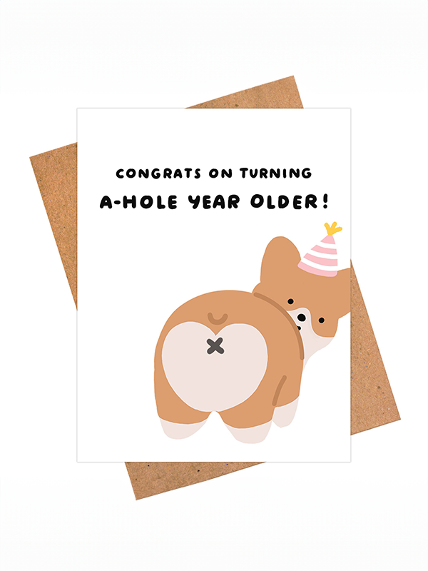 Corgi Butt Birthday Card