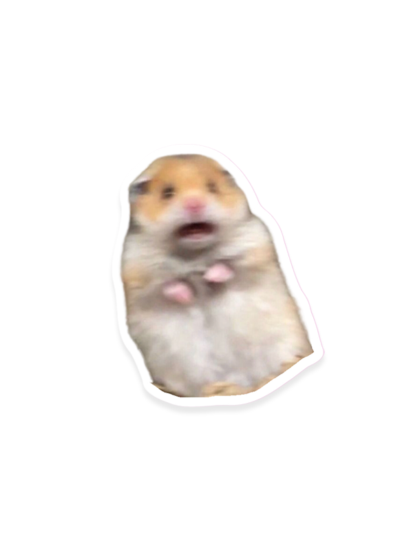 Scared Hamster Sticker