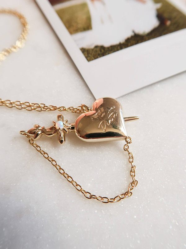 Til Death Sword in Heart Necklace