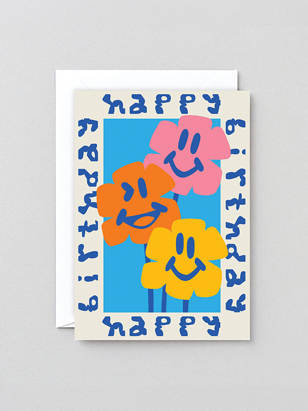 Happy Birthday Flower Border Card