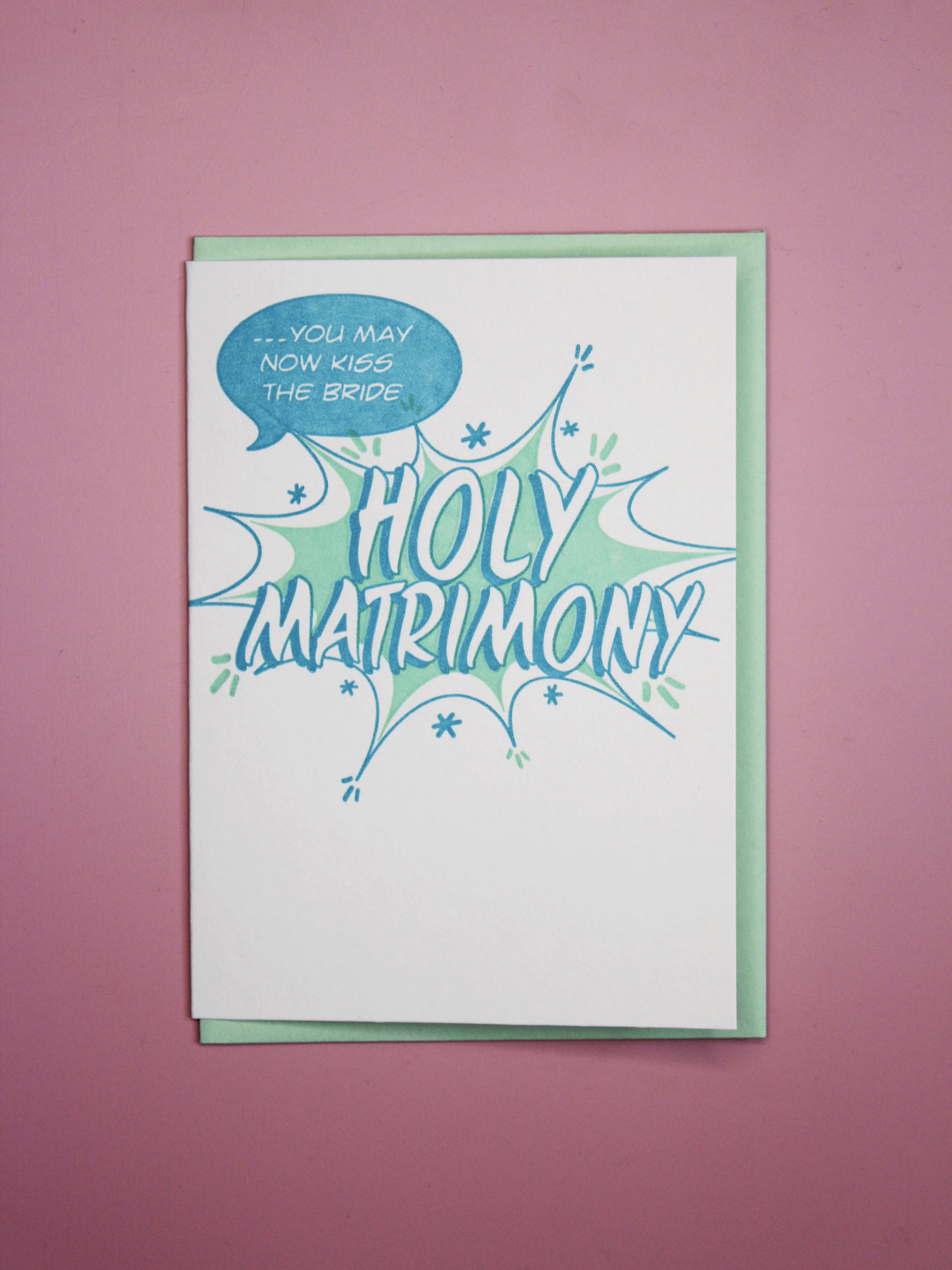 Comic Book Style Holy Matrimony Card
