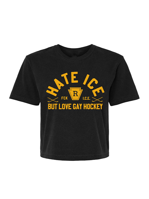 Hate ICE Love Gay Hockey (Heated Rivalry) Cropped Tee