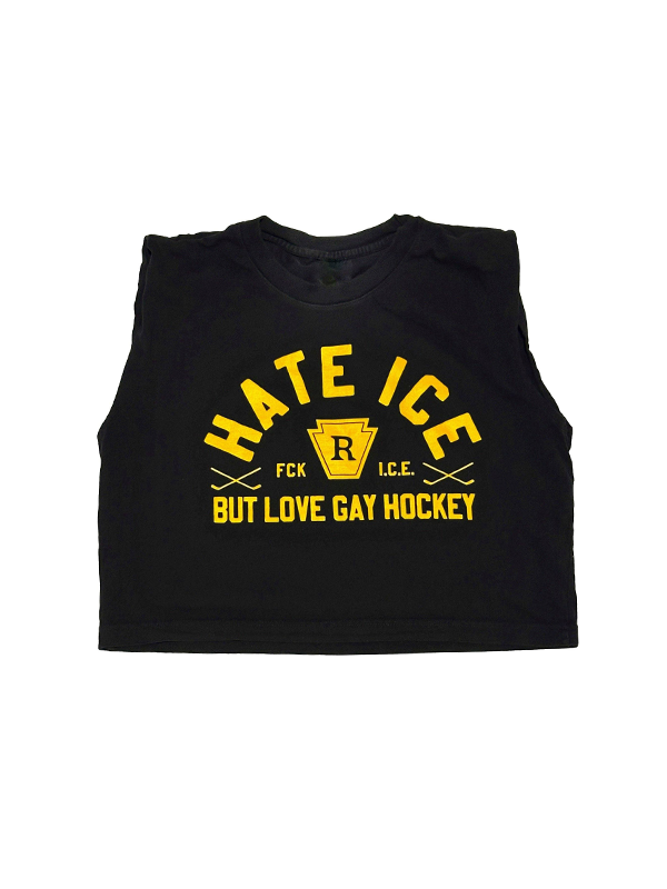 Hate ICE Love Gay Hockey (Heated Rivalry) Cropped Muscle Tank