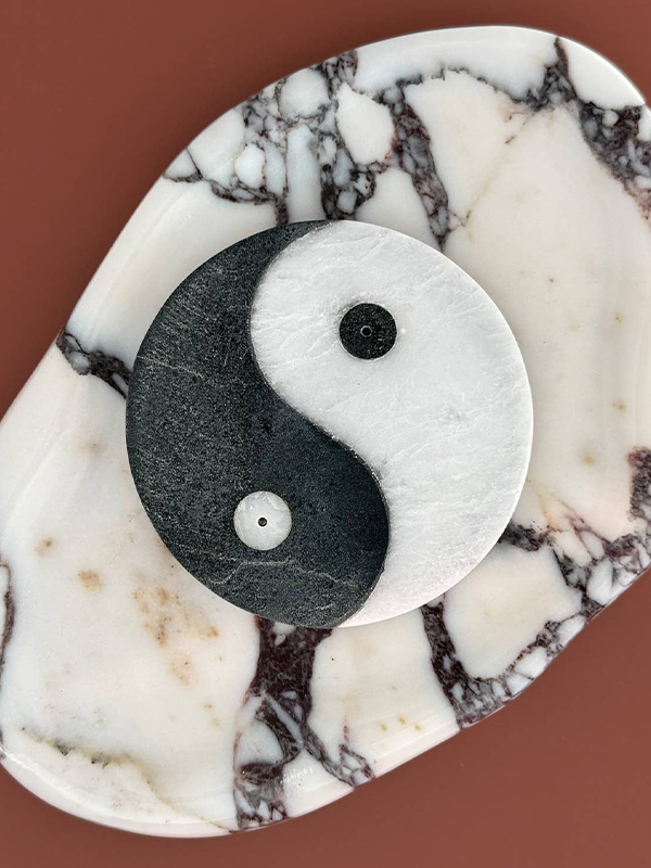 Yin Yang Marble Incense Holder