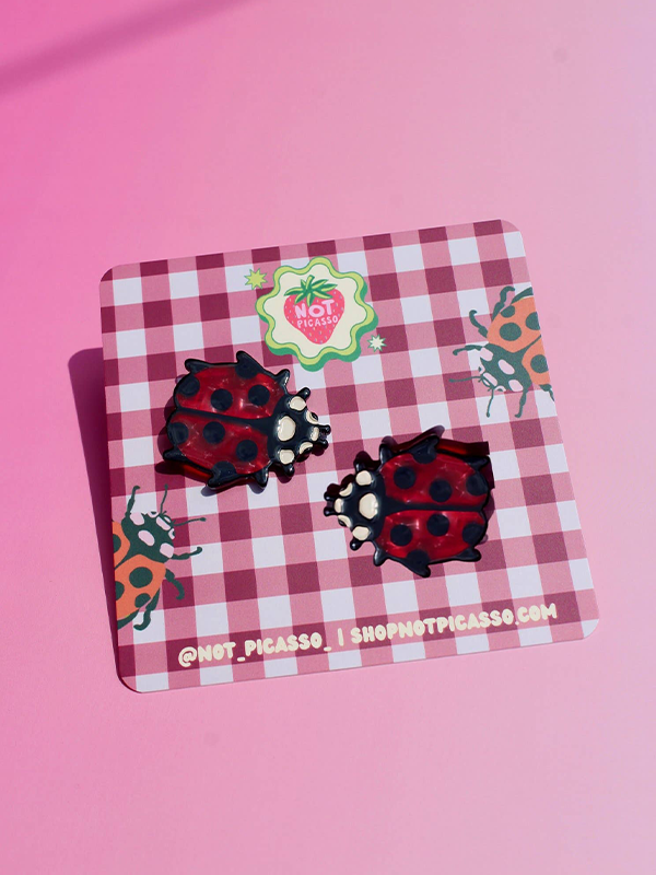 Ladybug Hair Clips: Set of 2