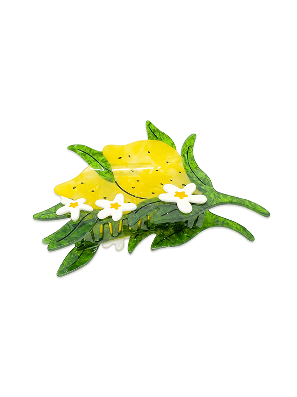 XL Lemon and Flowers Hair Claw