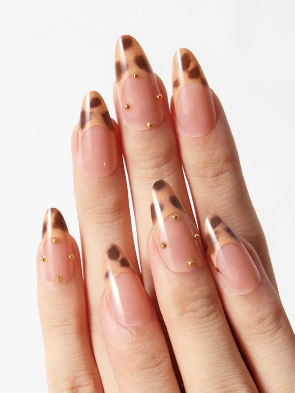 Press-On Nail Kit: French Leopard