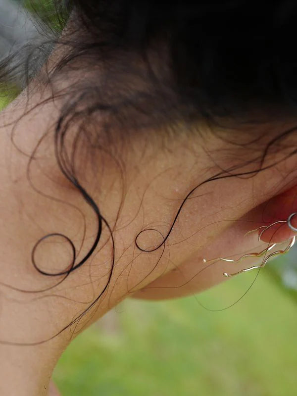 Line Study Earrings: Sterling Silver