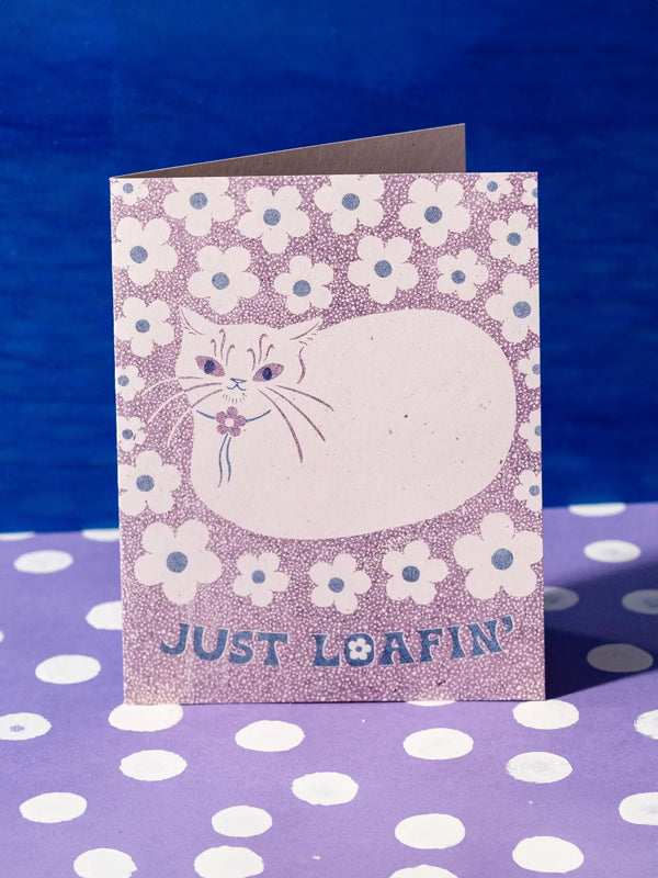 Just Loafin' Cat Card