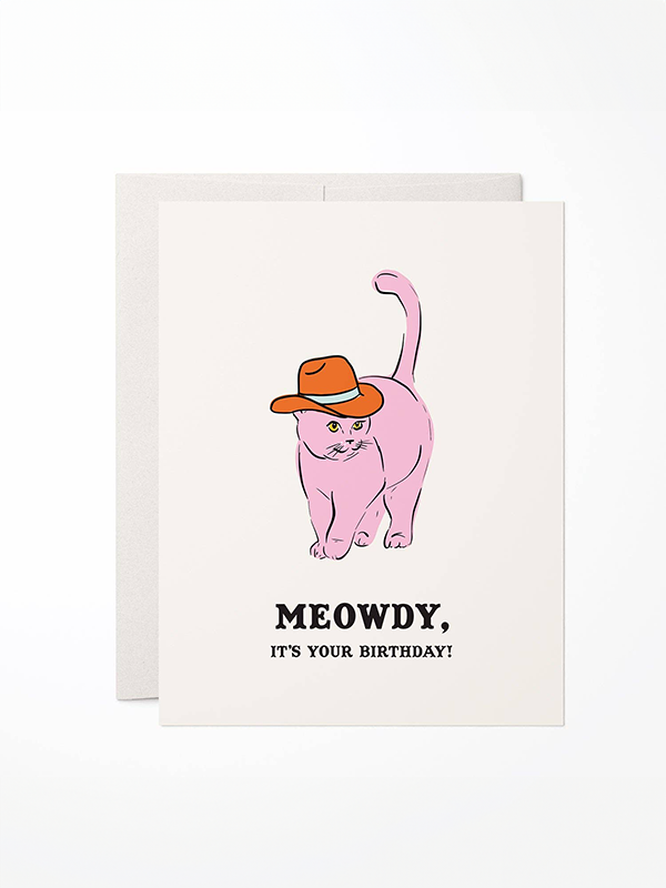 Meowdy Birthday Card