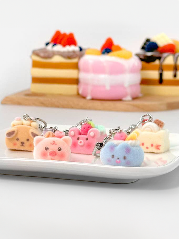 Fuzzy Cake Keychain Blind Box: Assorted