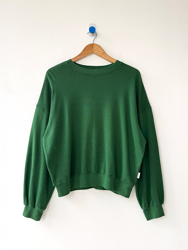 Pointelle Core Sweatshirt: Moss Green