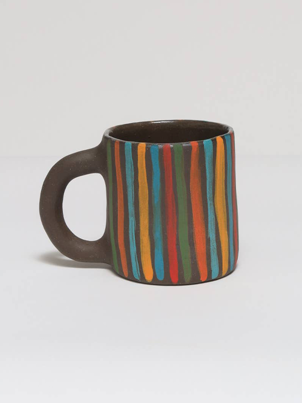 Rainbow Striped Mug: Black