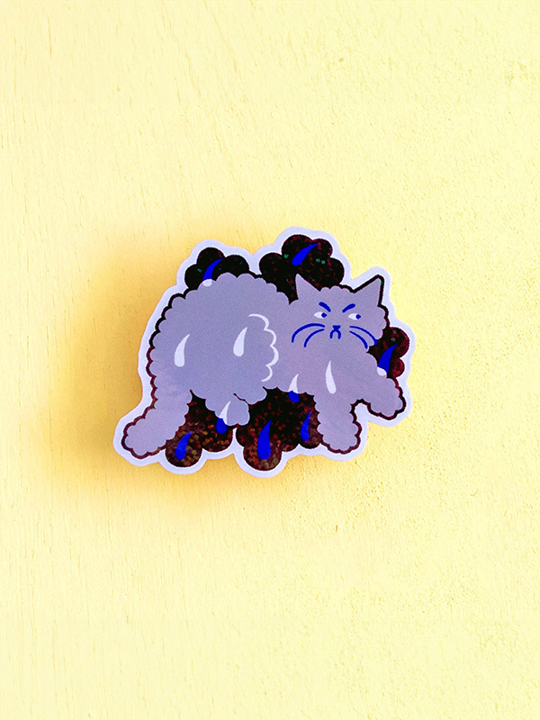 Sad Cloud Cat Sticker