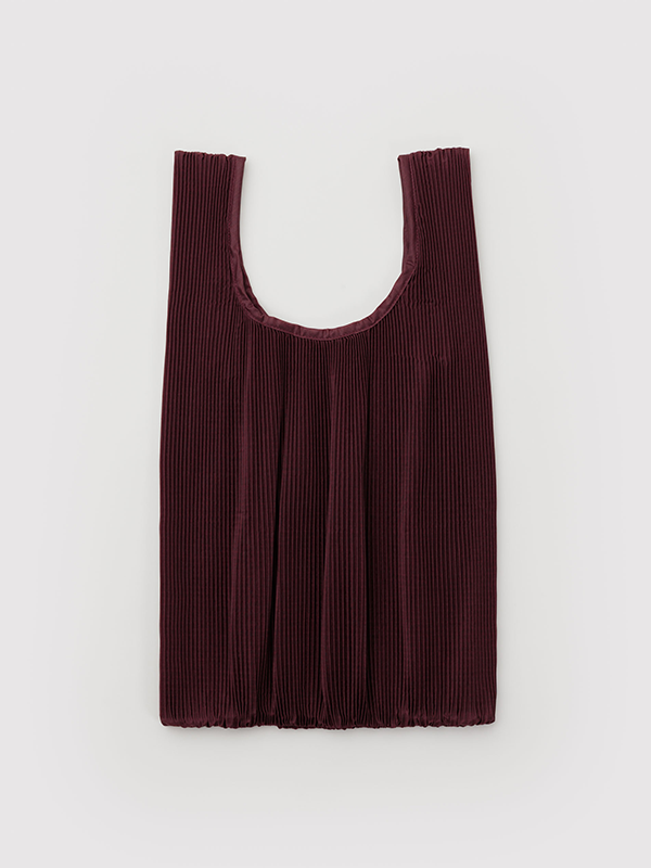 Pleated Baggu: Mahogany
