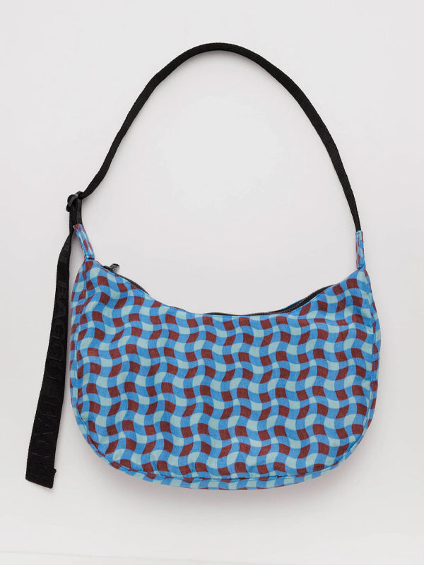 Checkerboard Pattern Shoulder Bag, Trendy Nylon Crossbody Bag