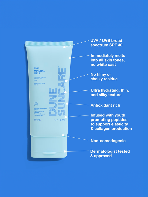 The Mineral Melt: Clear Mineral Sunscreen for Face (SPF40)