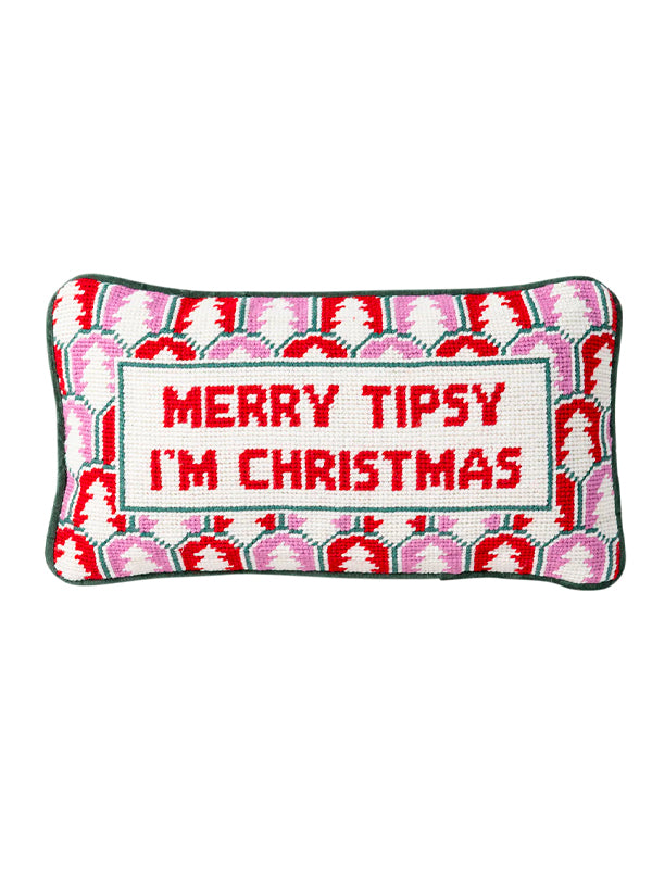 C & F Enterprises Nice Naughty I Tried Needlepoint Christmas Pillow