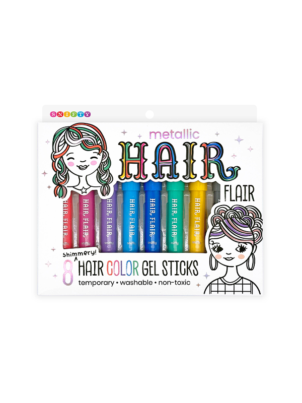 Metallic Hair Flair: Shimmery Hair Color Gel Sticks (Set of 8)