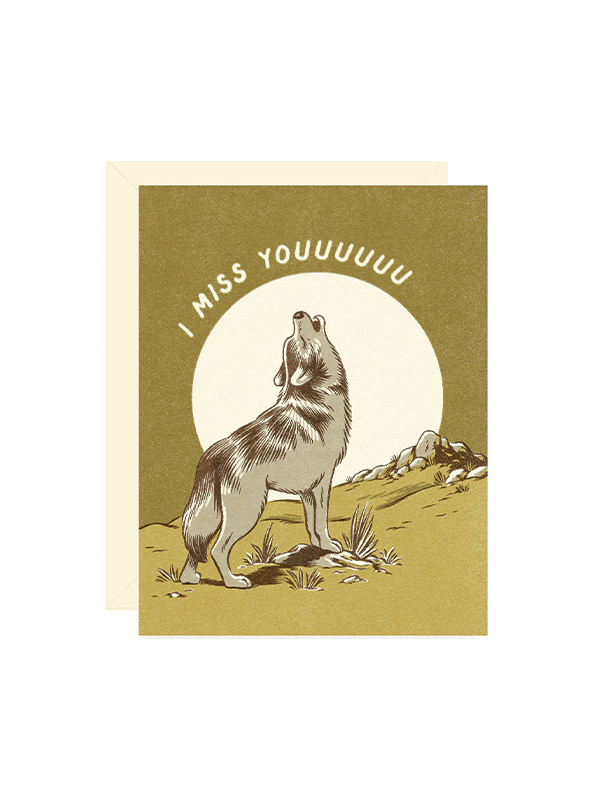 Wolf Miss You Card