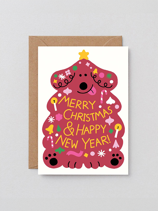 Merry Christmas & Happy New Year Dog Card