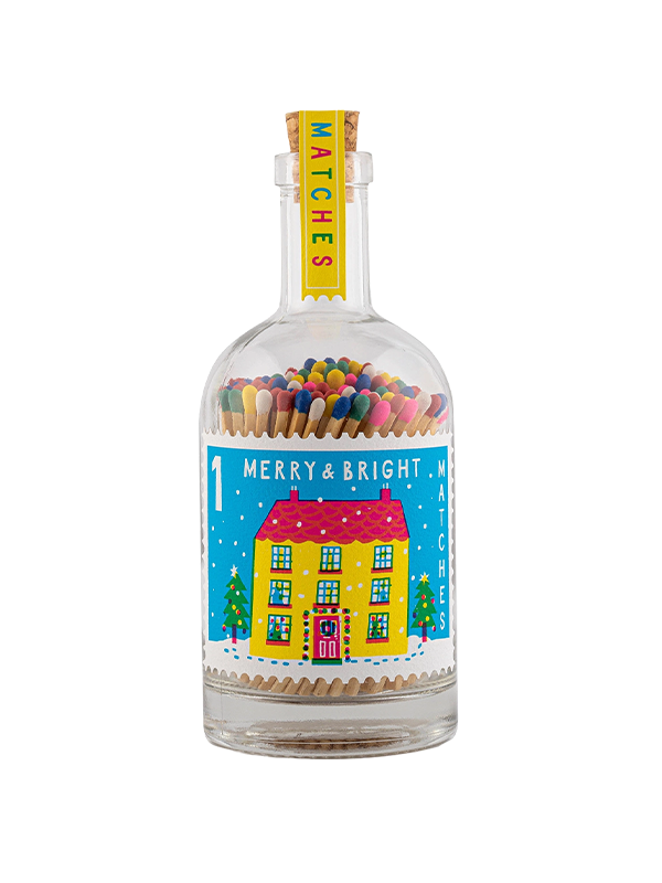 Glass Bottle Safety Matches: Merry
