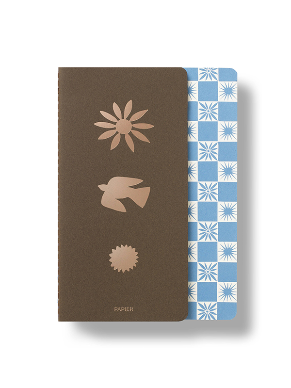 Lined Notebook Set: Checkerboard & Foil
