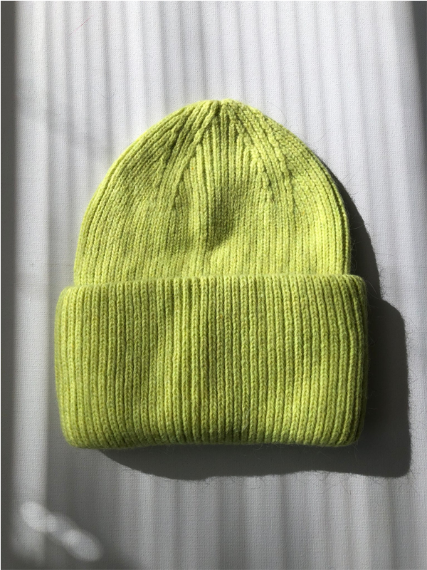 Royal Angora Beanie: Neo Yellow