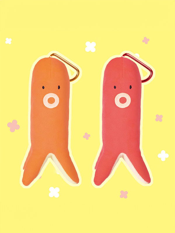 Octopus Wiener Keychain: Assorted