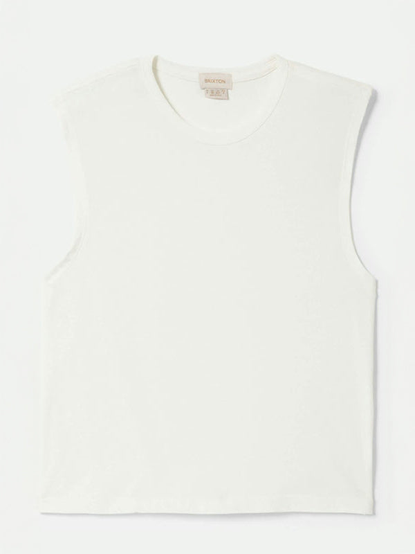 A simple and breathable Carefree Tank in white, made from soft, lightweight fabric. The tank features a relaxed, sleeveless design with a clean, minimalist look, perfect for layering or wearing on its own for a casual, comfortable style.