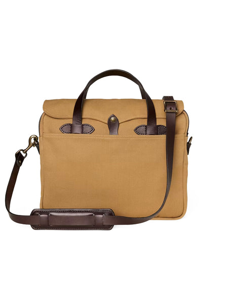 Rugged Twill Original Briefcase: Tan/Brass – Edge of Urge