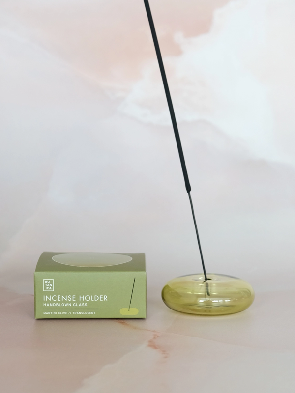 Glass Bubble Incense Holder: Martini Olive