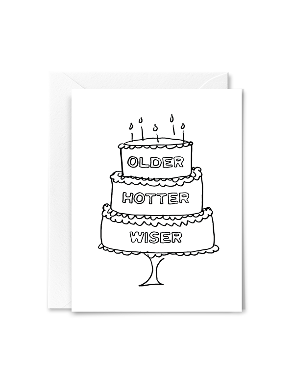 Older Hotter Wiser Cake Card