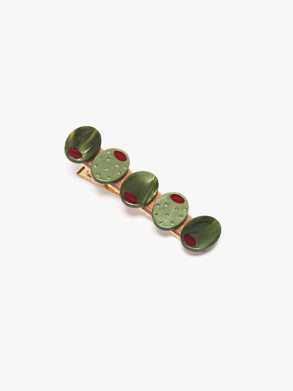 Sparkly Olive Alligator Hair Clip