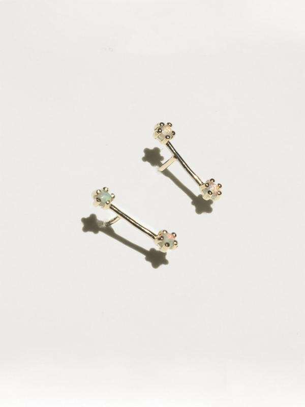 Andy Earrings: Opal (Gold Plated)