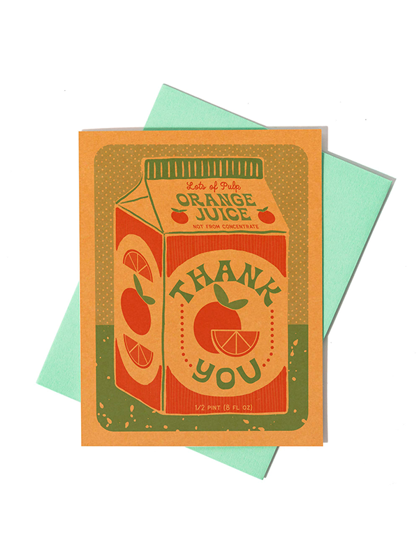 Orange Juice Thank You Card