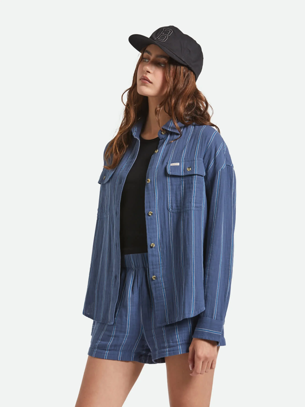 Wandering Overshirt: Berring Sea/White (FINAL SALE)