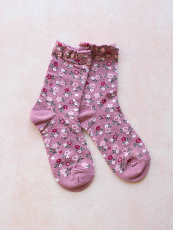 Garden Flower Socks: Pink