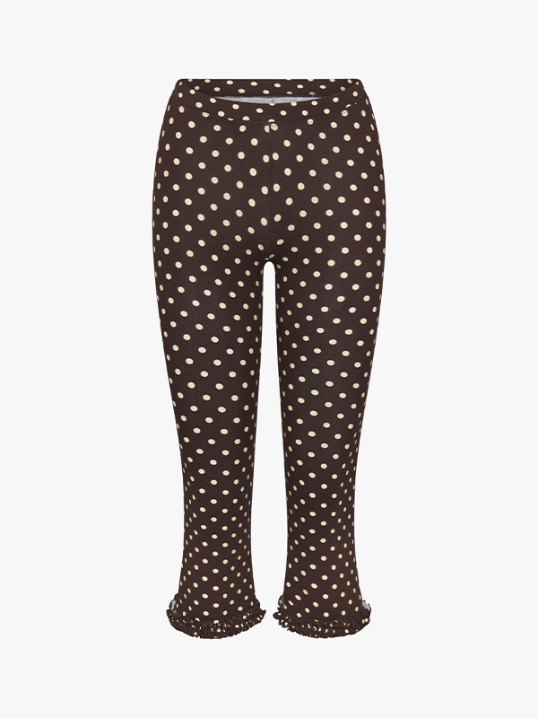 Ruffle Capri: Espresso Dot