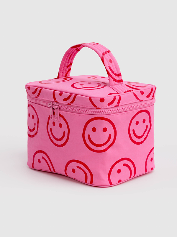 Large Cosmetic Case: Azalea Pink Happy
