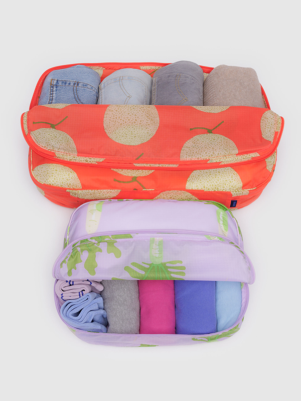 Baggu Packing Cube Set, a set of lightweight, durable cubes designed to help organize and pack your clothes and accessories efficiently for travel.