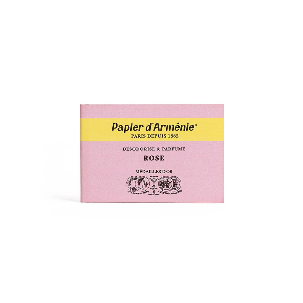 Papier d'Arménie La Rose incense booklet (single) – aromatic French incense with a floral rose scent for a soothing atmosphere.