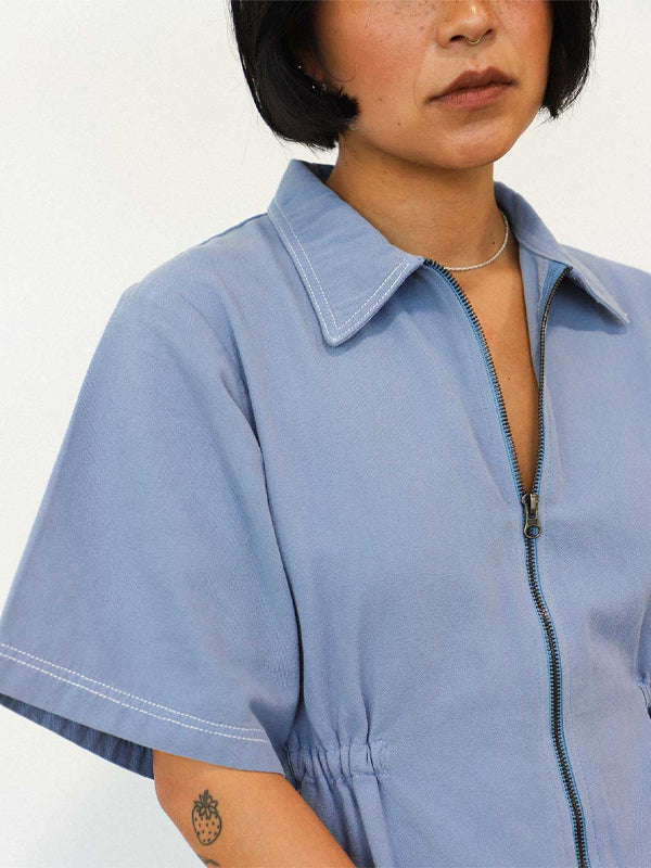Noble Adult Utility Dress: Pebble Blue